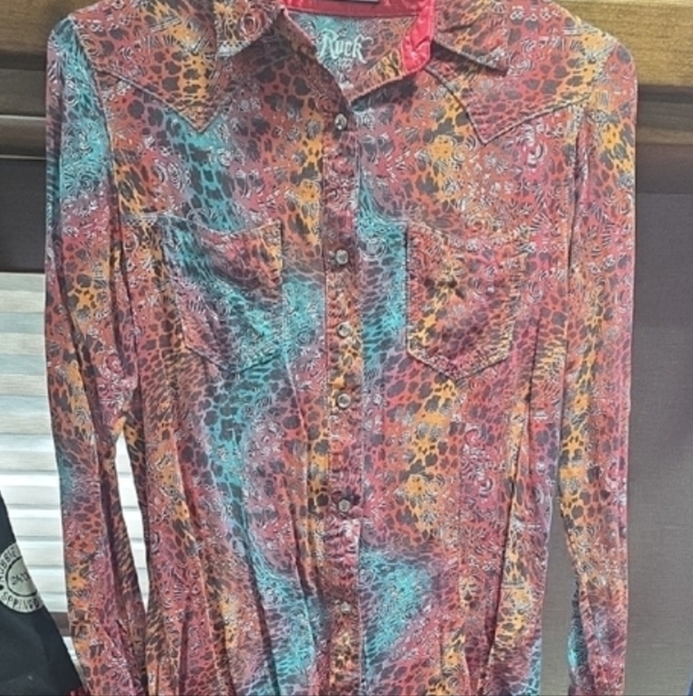 Rock 47 Wrangler Multicolor Patterned Women Rodeo Shirt